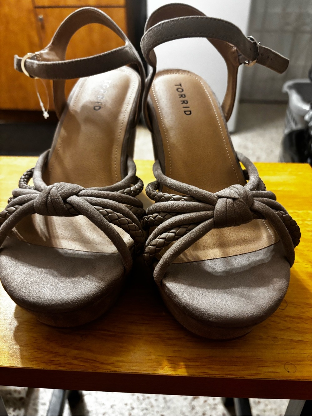 Torrid braided strappy wedge sandals 8.5